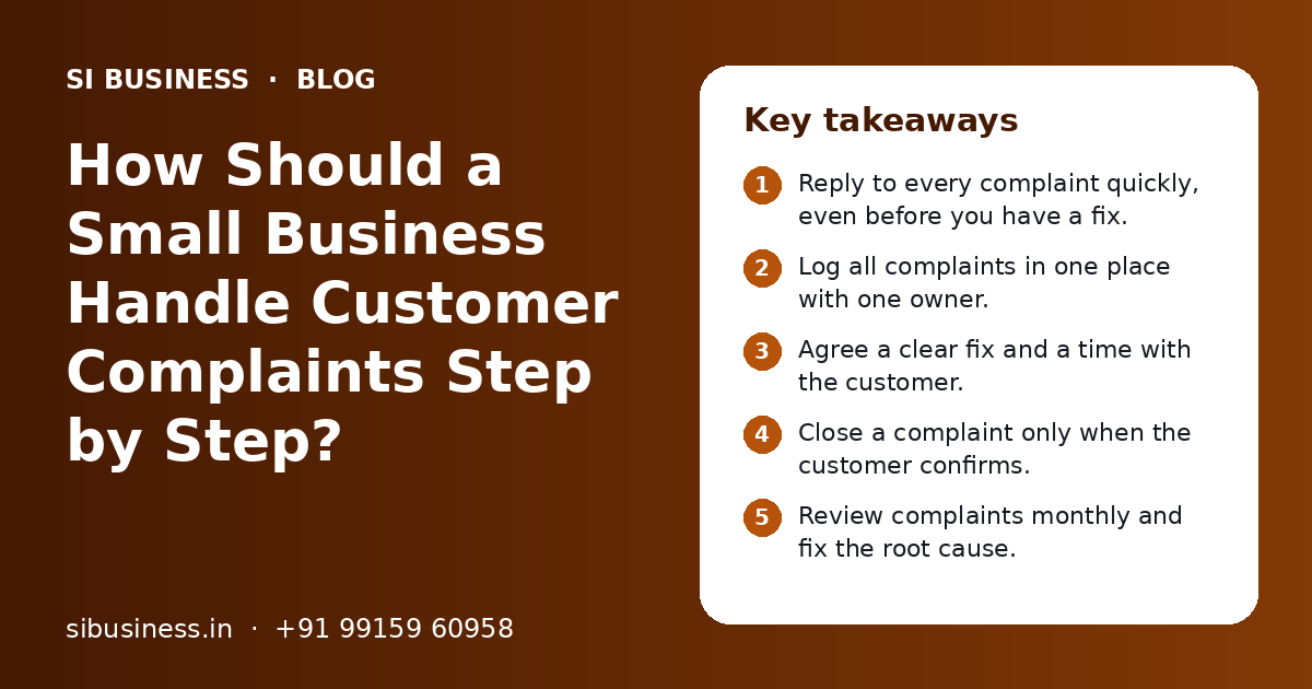 How Should a Small Business Handle Customer Complaints Step by Step?: key takeaways infographic