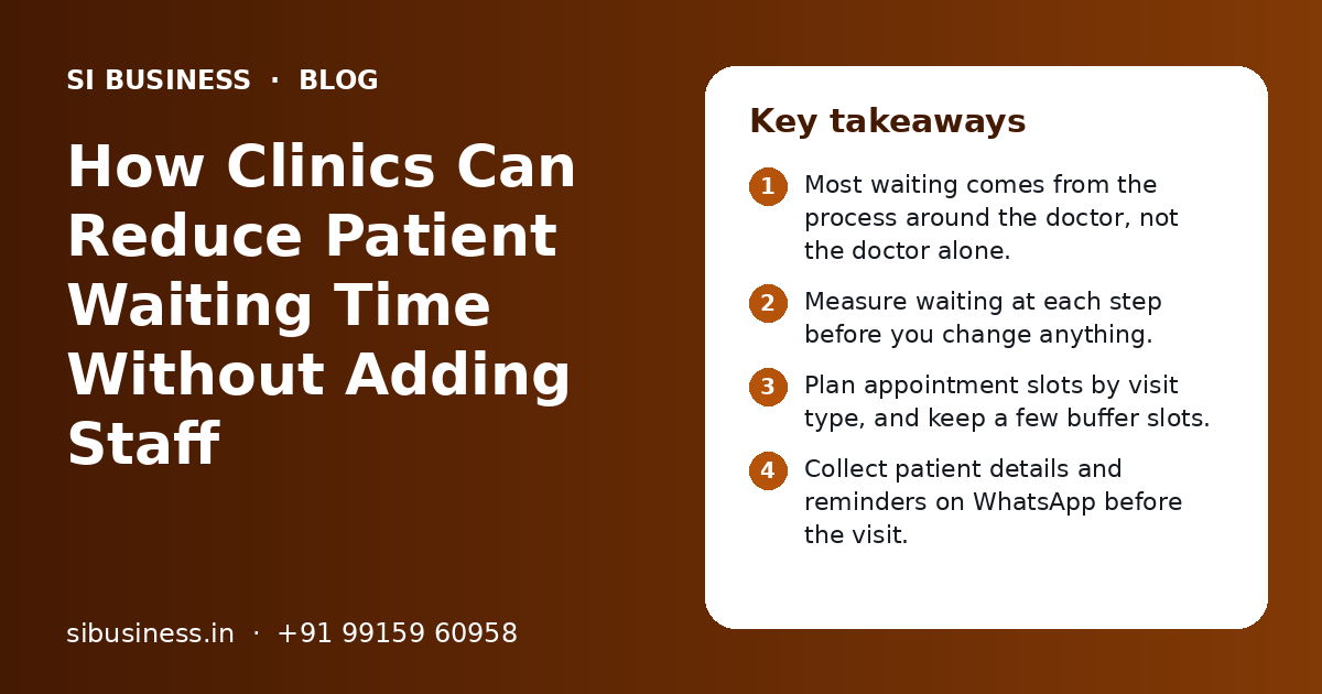 How Clinics Can Reduce Patient Waiting Time Without Adding Staff: key takeaways infographic